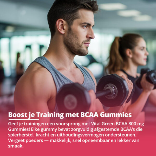 Frambozen BCAA Gummies – Vital Green | Ondersteuning bij intensieve trainingen