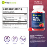 Gezonde BCAA Gummies voor sporters – Vital Green 60 stuks framboos