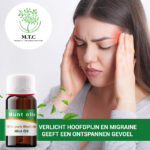 Verlichting van hoofdpijn en migraine met pure muntolie voor een ontspannen gevoel.