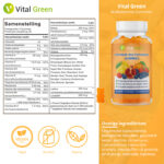 De volledige ingrediëntenlijst en samenstelling van Vital Green multivitamine gummies volwassenen.